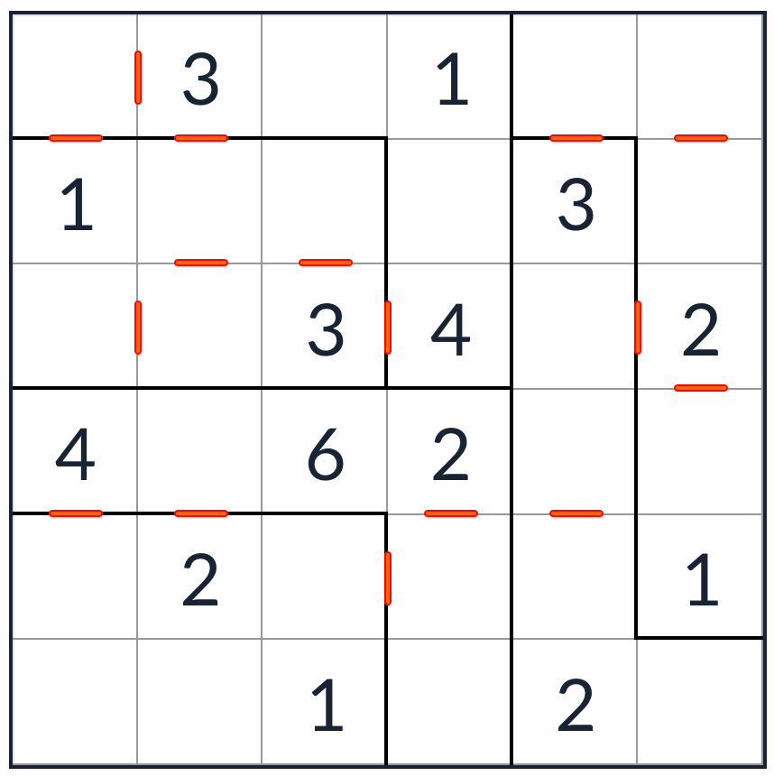 アンチキング不規則な連続したsudoku 6x6パズル