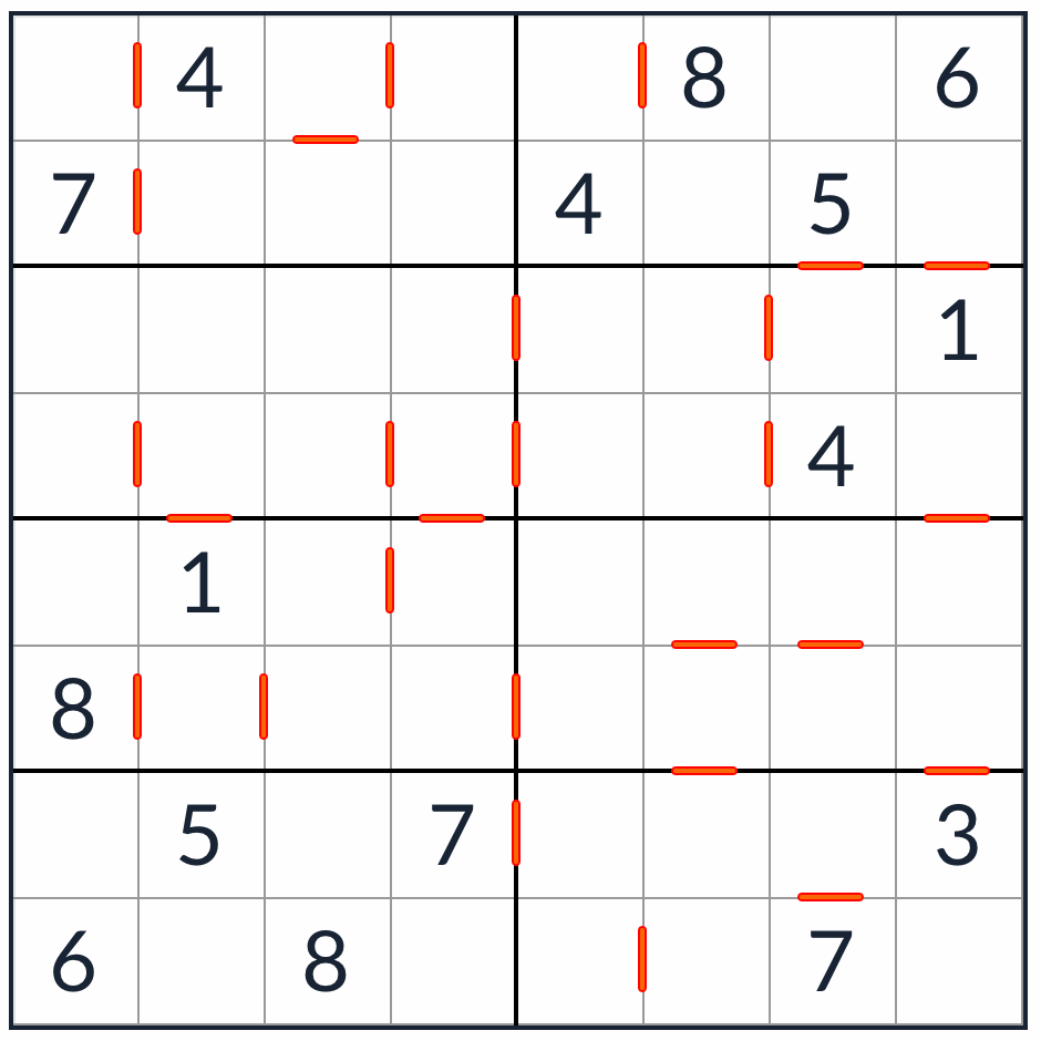 連続したsudoku 8x8パズル