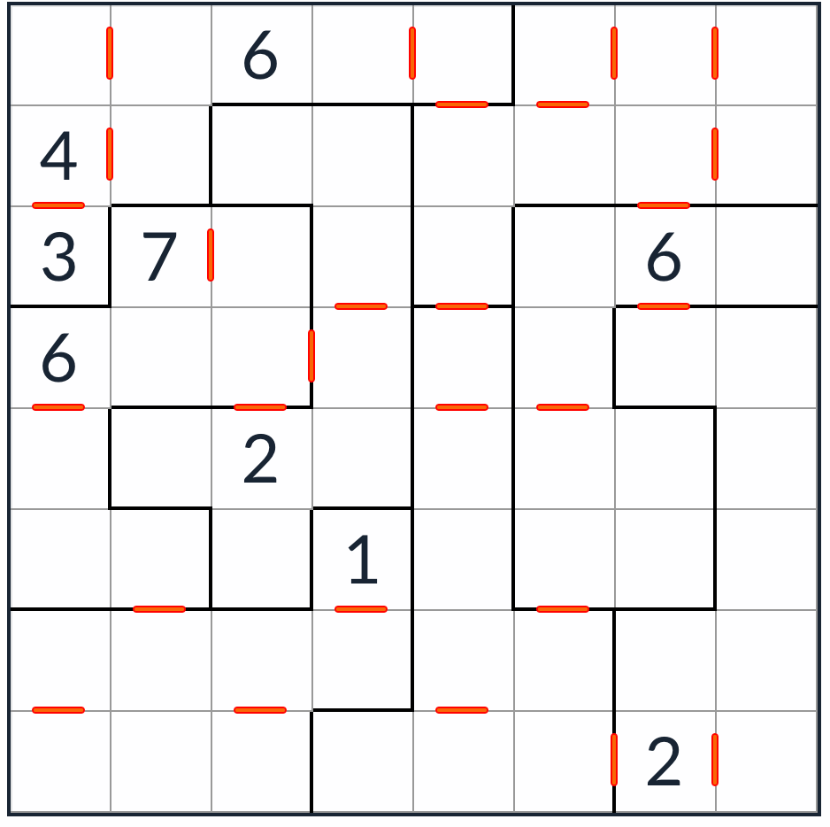 不規則な連続したsudoku 8x8パズル