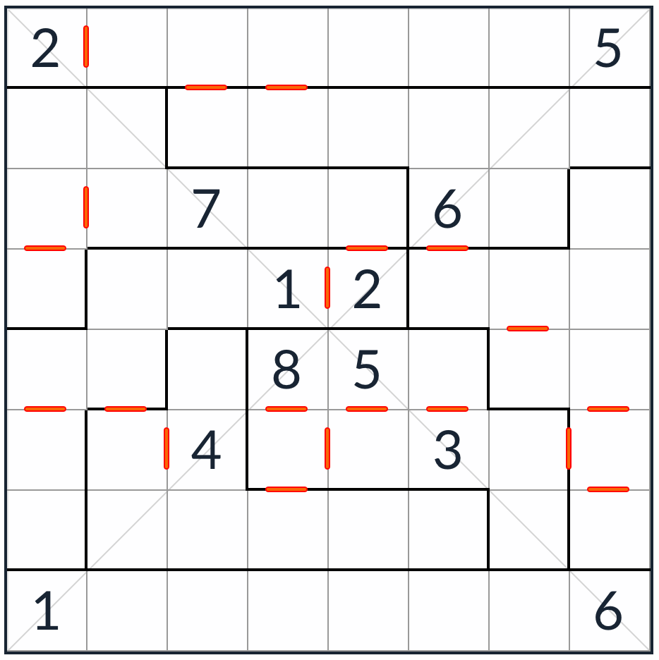 不規則な斜めのsudoku 8x8パズル