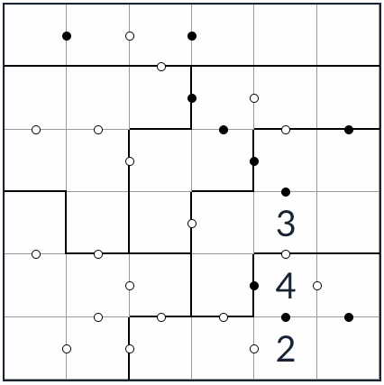 不規則なkropki sudoku 6x6