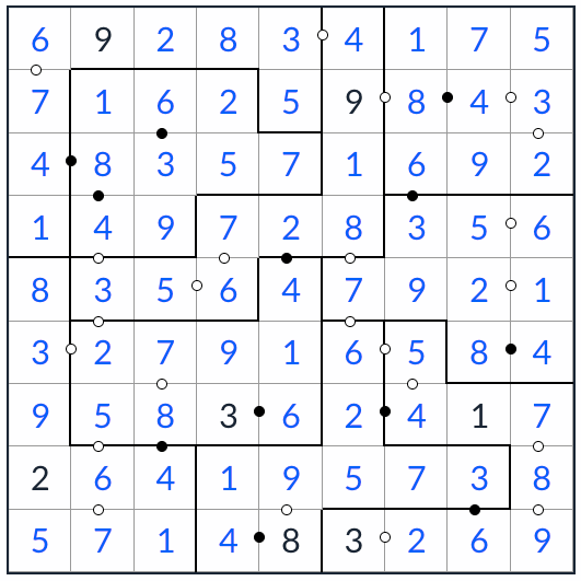 不規則なkropki sudokuソリューション