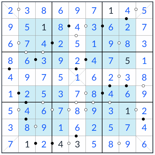ハイパー斜めのkropki sudoku solution