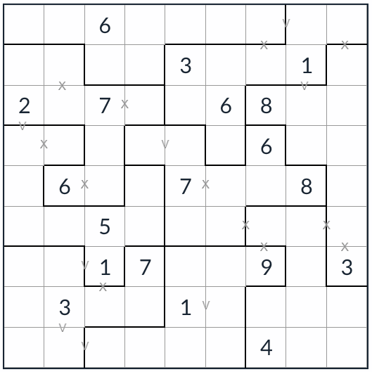 不規則なXV Sudoku